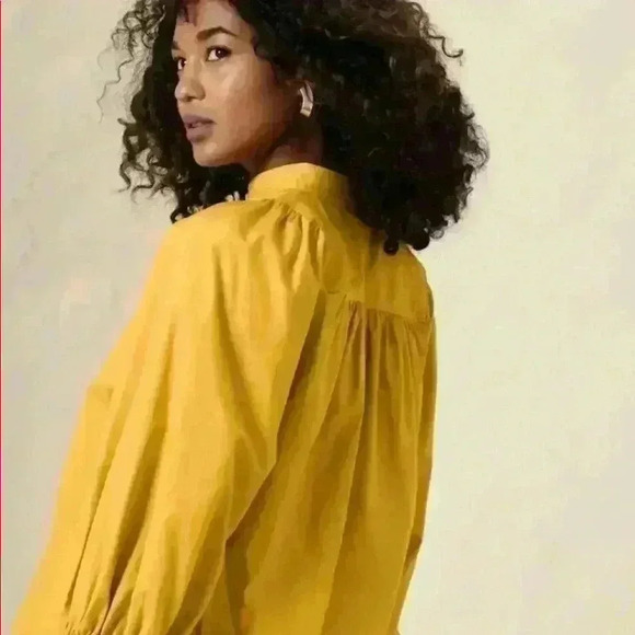 NWT CLEO FASHION POPLIN SHIRT, Mustard - Picture 2 of 15